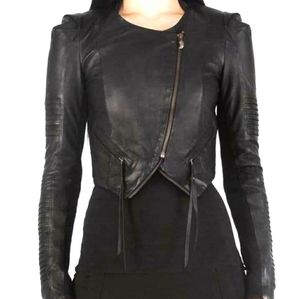 LAMBSKIN crop moTo jacket UNWORN